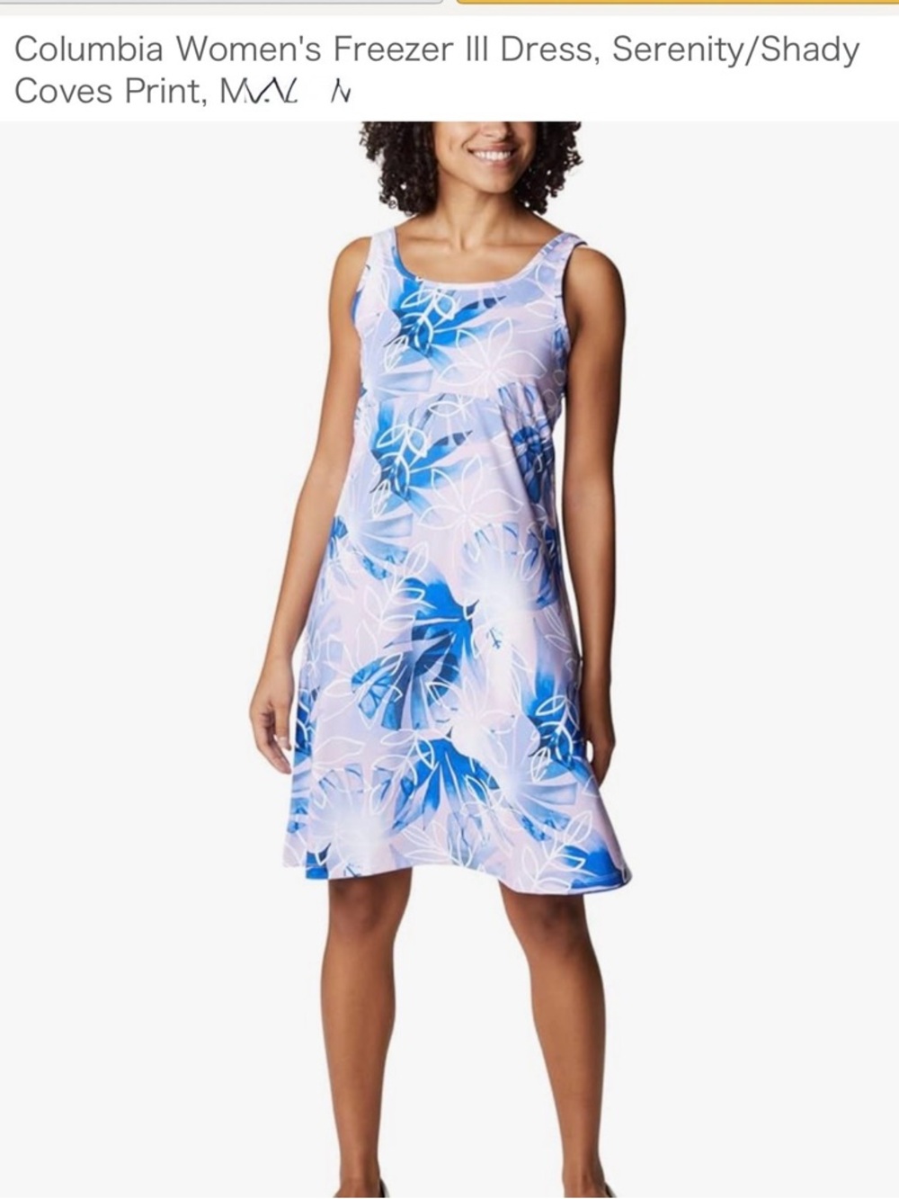 Columbia Women's Freezer III Dress in Serenity/Shady Coves Print - size Large